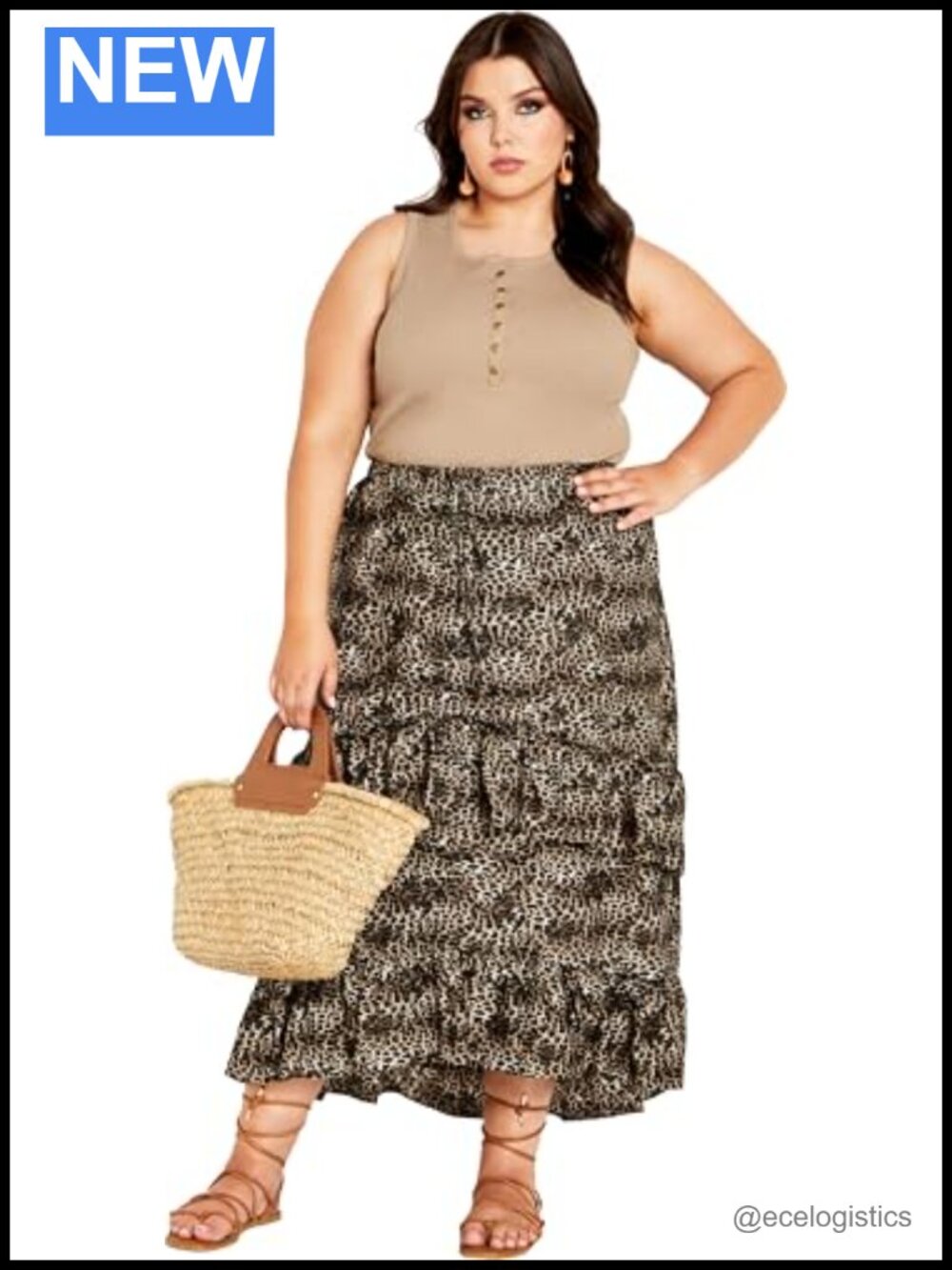 Plus Size Tiered Maxi Skirt with Pockets and Drawstring Waist